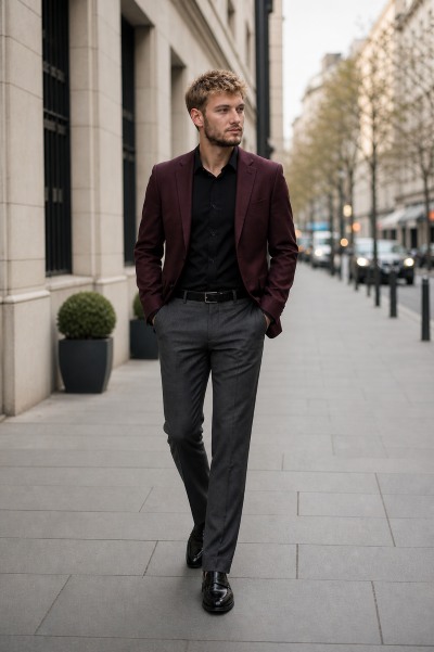 Bordo Blazer Nasıl Kombinlenir? | Bin Kelam bordo blazer ceket ile kombin fikirleri