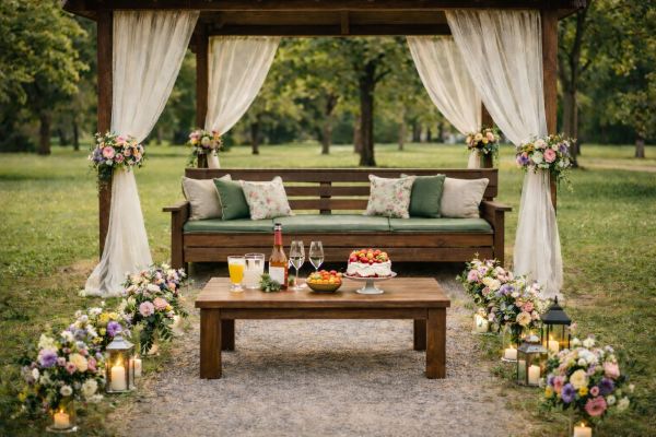 proposal of marriage in the gazebo