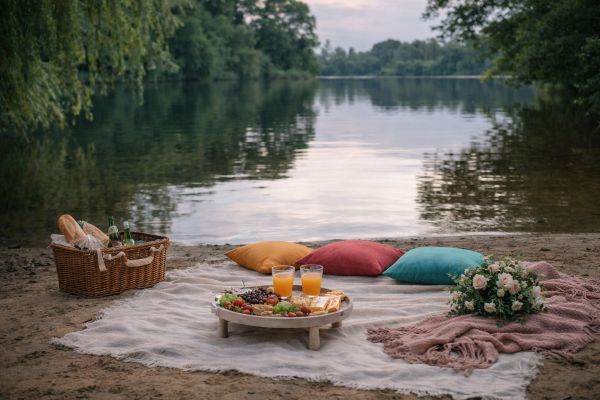 romantik bir piknik ortamı