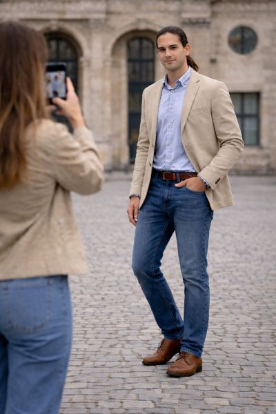 erkekler için bej blazer kombinleri